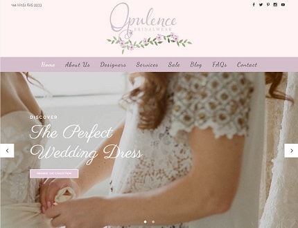 Website for Opulence Bridalwear, based near Liverpool